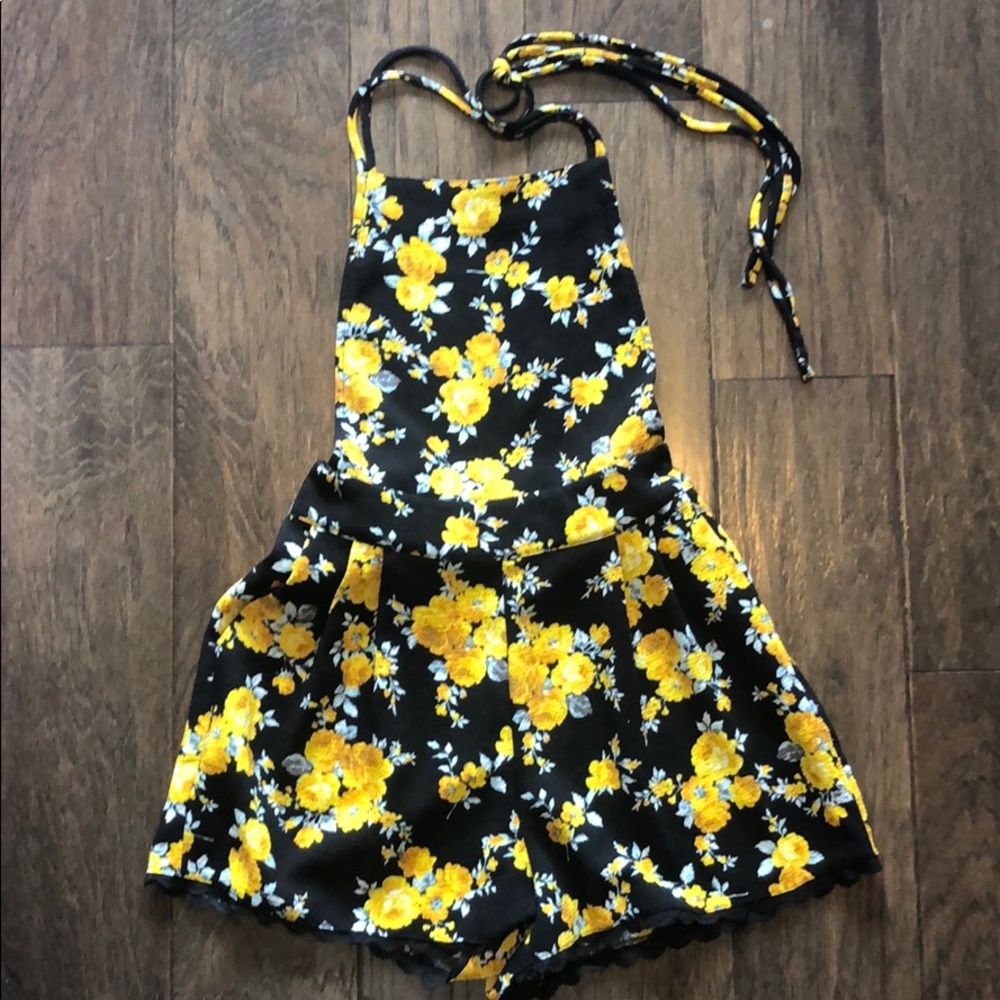Guess Daisy Black Overalls/Romper